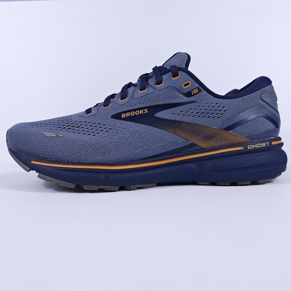 Brooks Ghost 15 Mens 10 Wide 2E Neutral Cushion Road Running Shoes Blue Orange - Picture 11 of 16